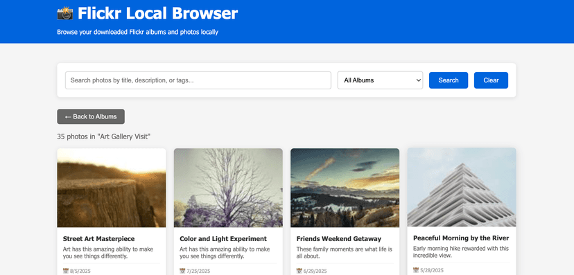 Flickr Local Browser screenshot